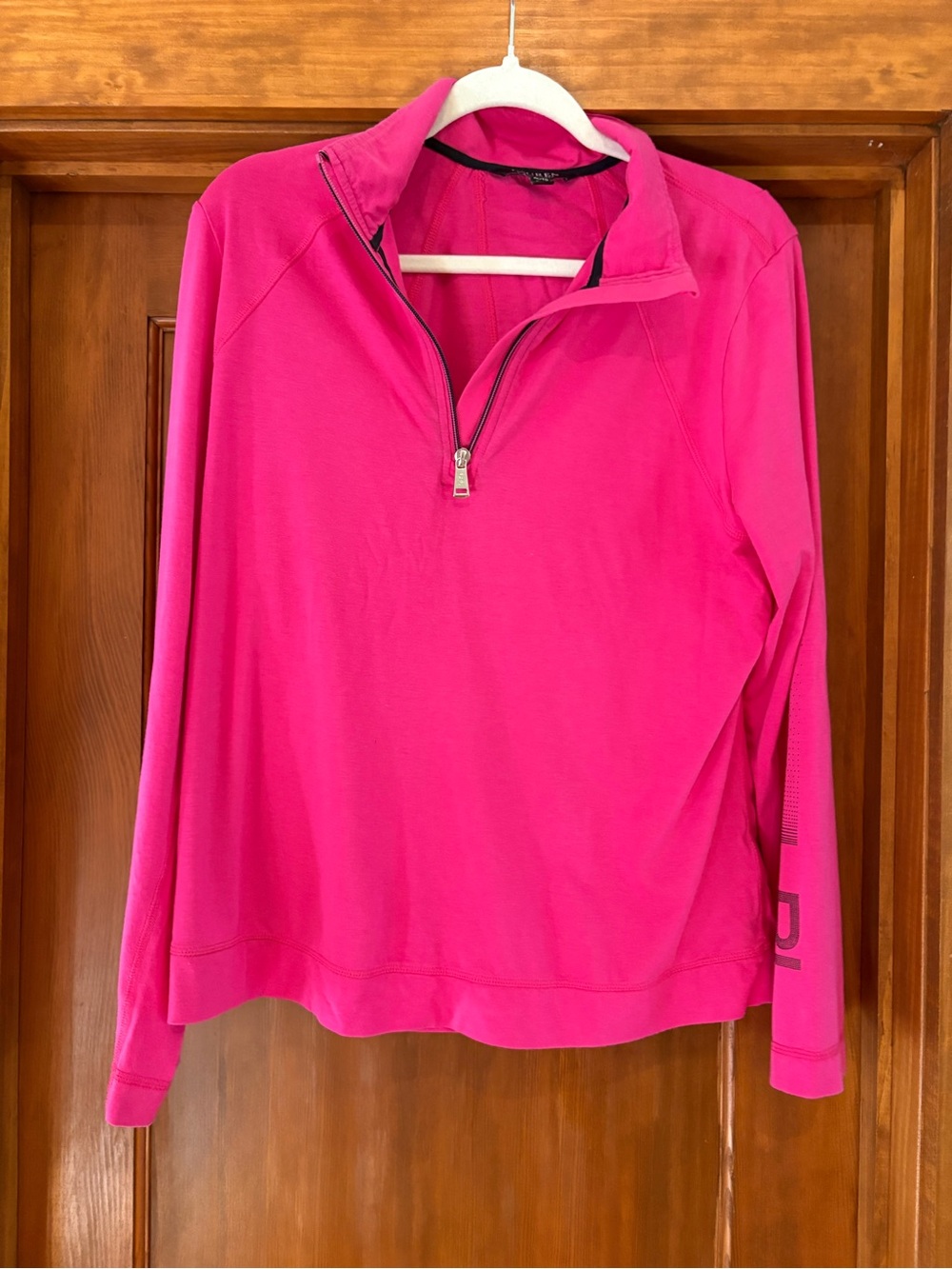 Lauren Ralph Lauren Pink Regular Size front zip long sleeve top XL